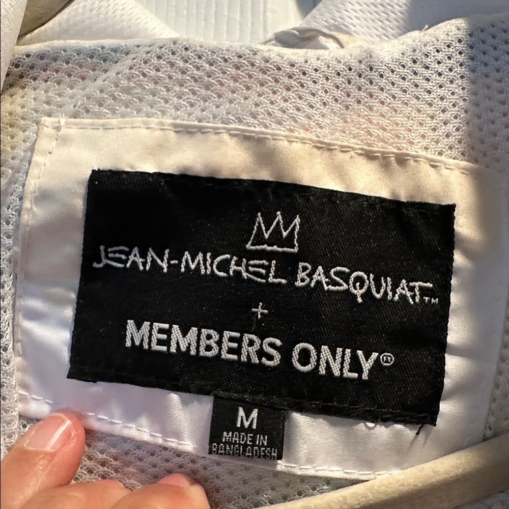 Members Only x Basquiat Hooded Nylon Pullover Windbreaker Jacket M - Picture 2 of 12